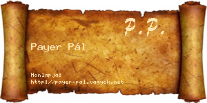 Payer Pál névjegykártya